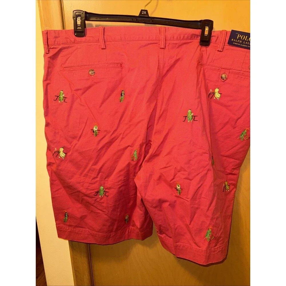 Polo Ralph Lauren Shorts Men's 46B Nantucket  Red Embroidered Stretch Chino.NWT